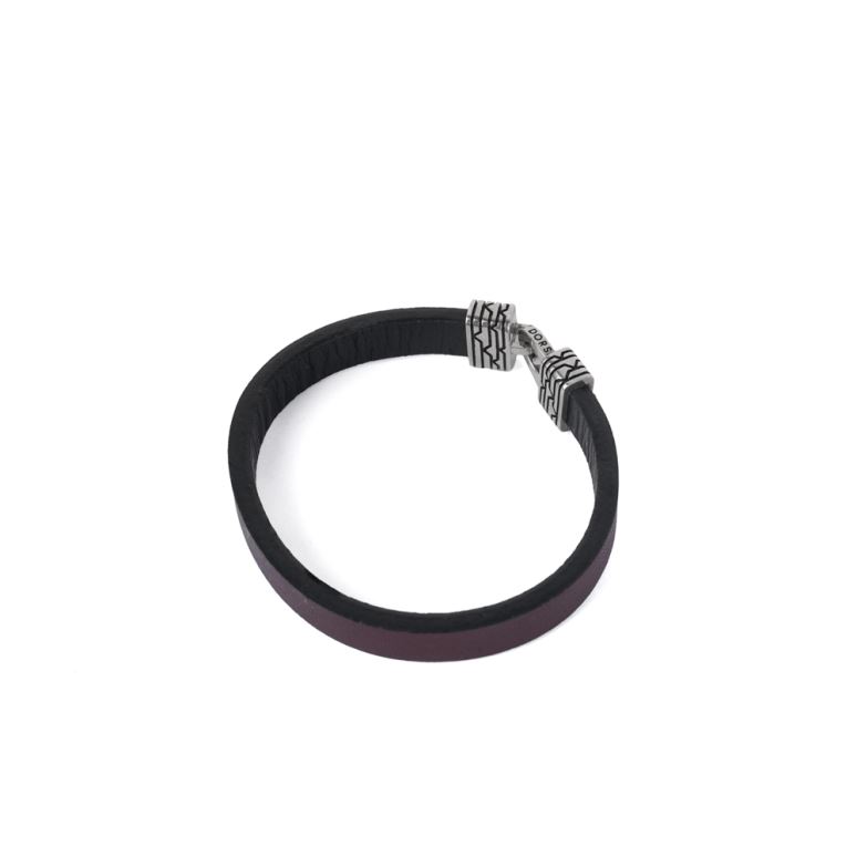 قفل راه دال نقره با چرم تک لا قهوه ای سایز M